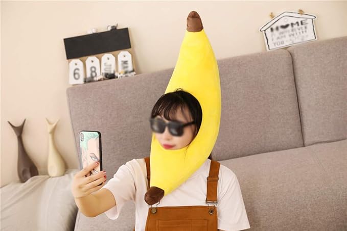 Warmtree Cute Hat Funny Animal Fruit Mask Cap Photo Props Dress Up Cosplay Halloween Party Costume Headgear (Banana)