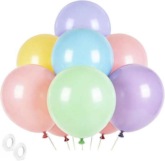 Pastel Balloons Latex Pastel Birthday Decorations 10 Pack 36 inch Round Helium Multicolor Macaron Rainbow Decor for Birthday Rainbow Party Baby Shower Wedding Easter Balloons Decorations