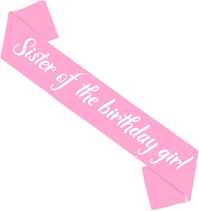 Big Sister Sash Pink Big Sisters Accessory Sister of the Birthday Girl Sashes Happy Bday Decoration Birthday Girl Supplies Favors Matching Family Sash Bday Satin Sashes Photo Props