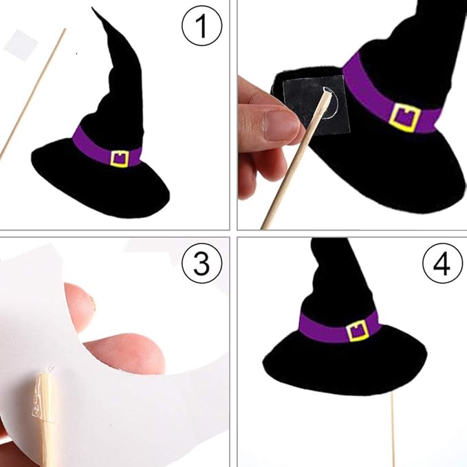 Halloween Photo Booth Props Kit, 34 Pieces DIY Vintage Scary Party Supplies with Vampire Skull Witch Photography Decoration Kit for Adults Dress Up Accessories Costumes Props