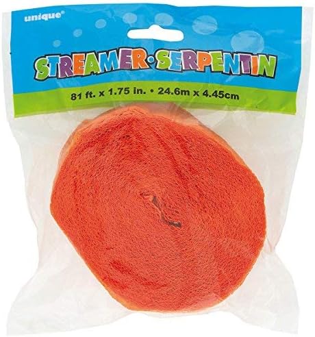Premium Orange Crepe Paper Streamer - 81 ft (1 Pc) - Perfect for Birthdays, Weddings, and Events