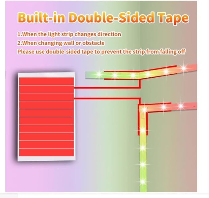 NBBUFF LED Lights for Bedroom 50FT, RGB LED Strip Lights Music Sync, DIY Color Changing LED Light Strip with Remote & App Controll, Led Lights for Room Decor Tape Lights Ambiant Lighting (1 Roll)