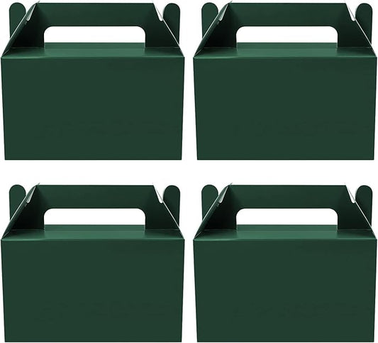 Oletx 50Pcs Dark Green Gable Gift Boxes, 5.9'' Small Party Favor Treat Box, Goodie Box, Cookie Candy Box for Christmas Happy Holiday Birthday Party, Classroom Activity and Any Fun Occasion Decoration
