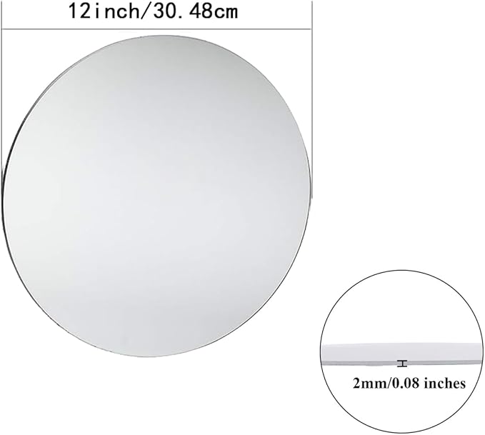 16Pack Round Mirror Centerpieces, 2mm, 12inch Acrylic Circle Mirrors Table Plates Candle Plate for Centerpieces Decorations, Mirrors Tray Candle Plate for Wedding Centerpieces, Wall Decor, Crafts