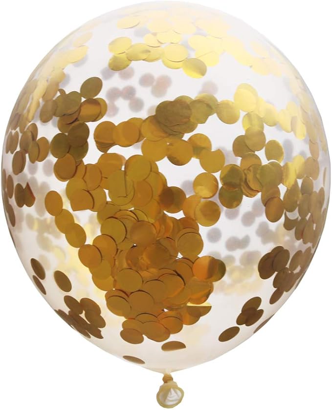Gold Confetti Balloons - 12inch, 50 Pcs Latex Balloons for Birthday, Wedding, Baby Shower & Christmas Parties