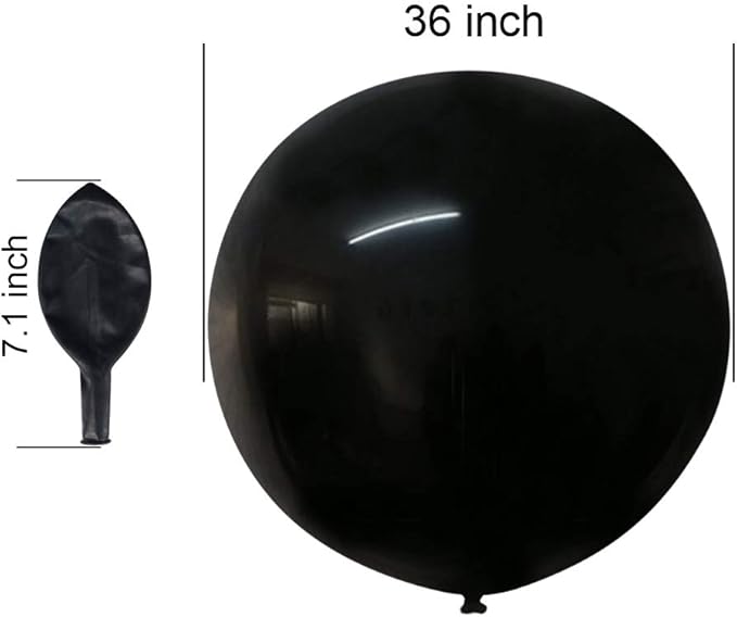 36 Inch Giant Latex Balloons, Standard Black Round Balloons for Birthdays Weddings Receptions Festival Party Decoration, Pack of 10 Pcs