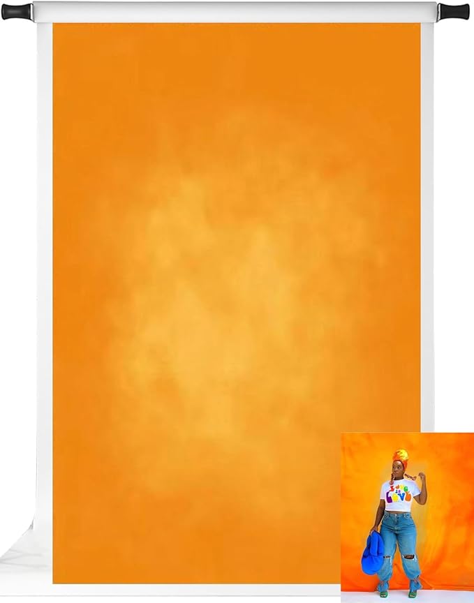 Kate Orange Photography Backdrops Abstract Photo Backdrop Poratrait Background for Photoshoot, 6.5x10ft