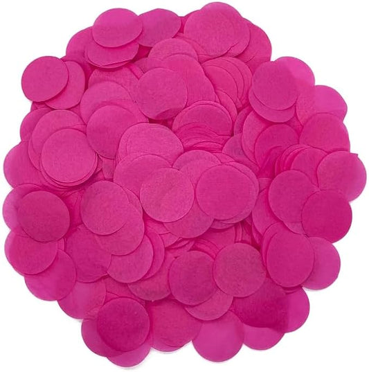 Ultimate Confetti, Fuchsia Pink Biodegradable Confetti Circles - Flame-Resistant and Slow-Falling Round Tissue Paper Confetti for Cannon and Launcher use – Best for Celebrations - 1 lb, 16 oz