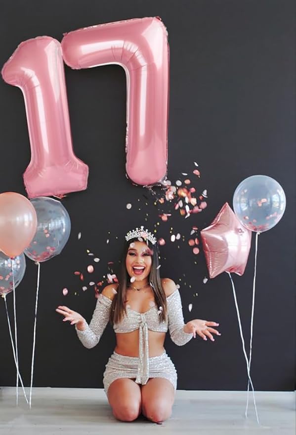 Number Balloons 1, 40 Inch One Balloons for 1st Birthday Girl Boy 1 11 21 Party Decorations Baby Shower Photo Shoot, Pastel Pink 1 Balloon