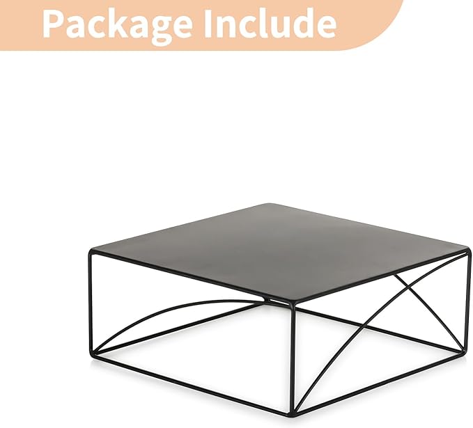 NUPTIO Cupcake Stand Dessert Display: 12 Inch Cake Holder Metal Food Pedestal Stands Black Food Risers for Halloween Tea Party Birthday Graduation Table Decor Square Buffet Fruit Plant Stand