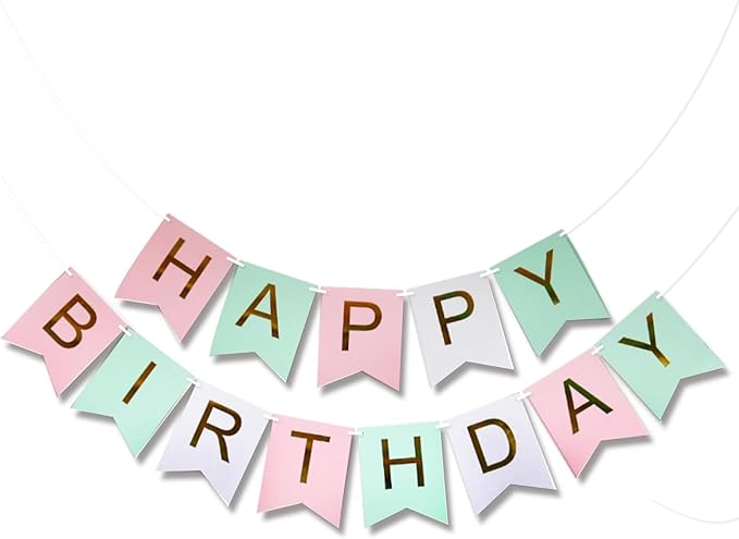 Happy Birthday Banner Party Banner Birthday Hanging Decoration for Women Men Girls Boys Adults Pets Party Backdrop Wall Decor Party Supplies