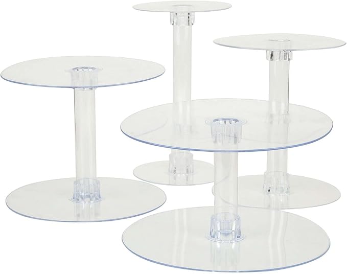 Efavormart Lovely 4 Tier XL Acrylic Crystal Glass Clear Cake Dessert Decorating Stand for Birthday Xmas Party Wedding