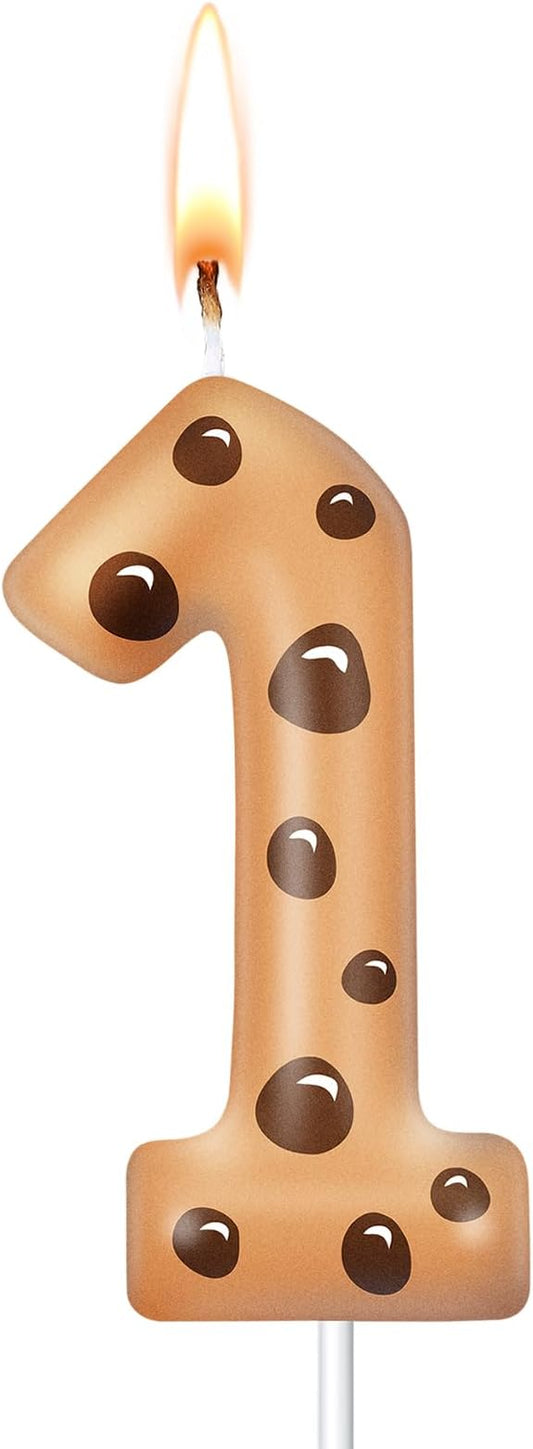 MTLEE Number Birthday Candle Monster Theme Candles Cookies Cake Topper for Girl Boy Cartoon Birthday Party Cake Decorations Supplies(Orange,Number 1)