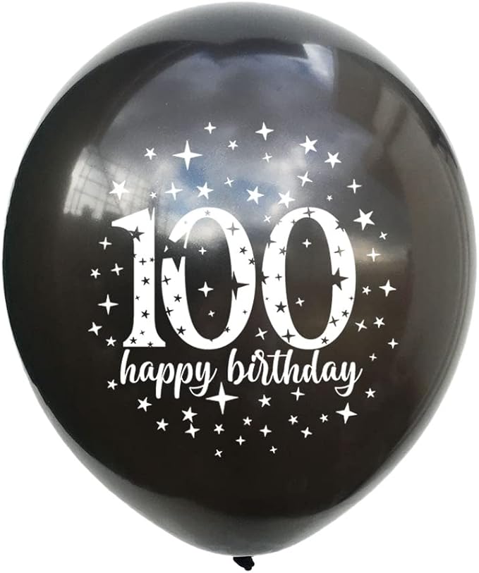 SHUNTAI 100th Birthday Balloons Latex Confetti Balloon Gold and Black 100th Birthday Decorations for Men Women 100 Years Old Anniversary Theme Birthday Party Decor Supplies 15 Pack 12 inch