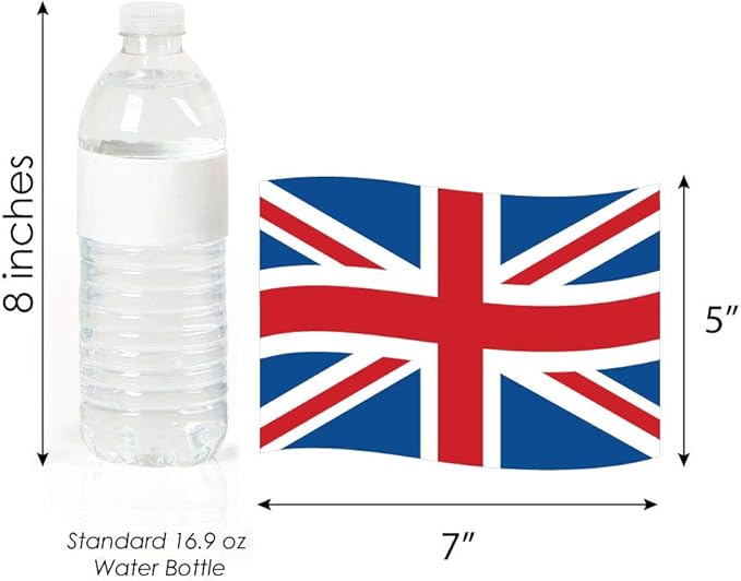 Big Dot of Happiness Cheerio, London - Union Jack Flag, Double-Decker Bus, Crown and Red Telephone Booth Decorations DIY British UK Party Essentials - Set of 20
