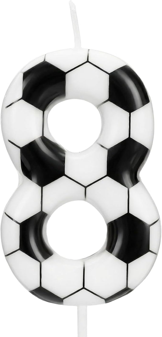 Soccer Number 8 Birthday Candle, 8th Birthday Candle Sport-Theme Cake Topper, Soccer Theme Party Decorations for Boys Girls, Party Supplies Birthday Gifts