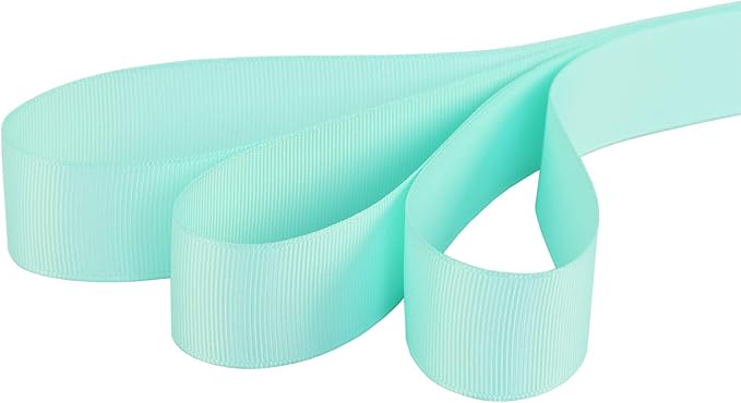 Ribbonitlux 1" Wide Solid Grosgrain Ribbon 25 Yards (314-Aqua）, Set for Gift Wrapping, Party Decor, Sewing Applications, Wedding and Craft