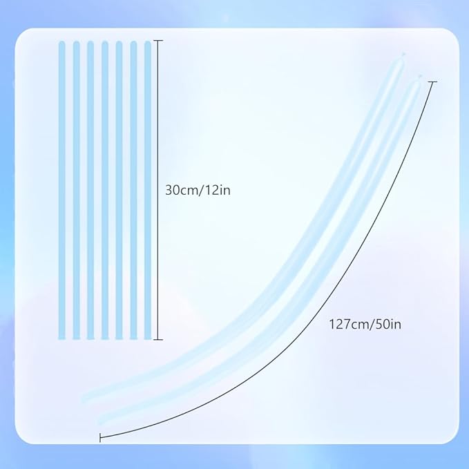 260 Balloons 100 Pcs Light Blue Long Balloons For Tying Balloon Animals Party Balloon Arch Blue Party Decorations For Women Galentines Graduation Birthday Decorations