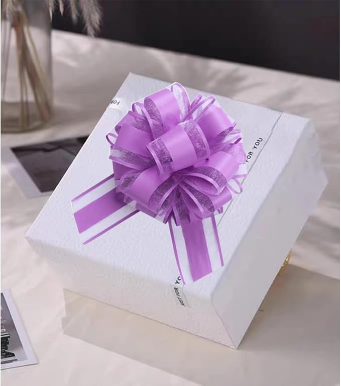 6 Pieces Gift Bow,Purple Gift Bow,6 inches Christmas,Party Birthday Gift Wedding Ribbon Bows for Wrapping Boxes or Flower Decorations,Valentine's Day Gift Decorations(Lilac Purple)