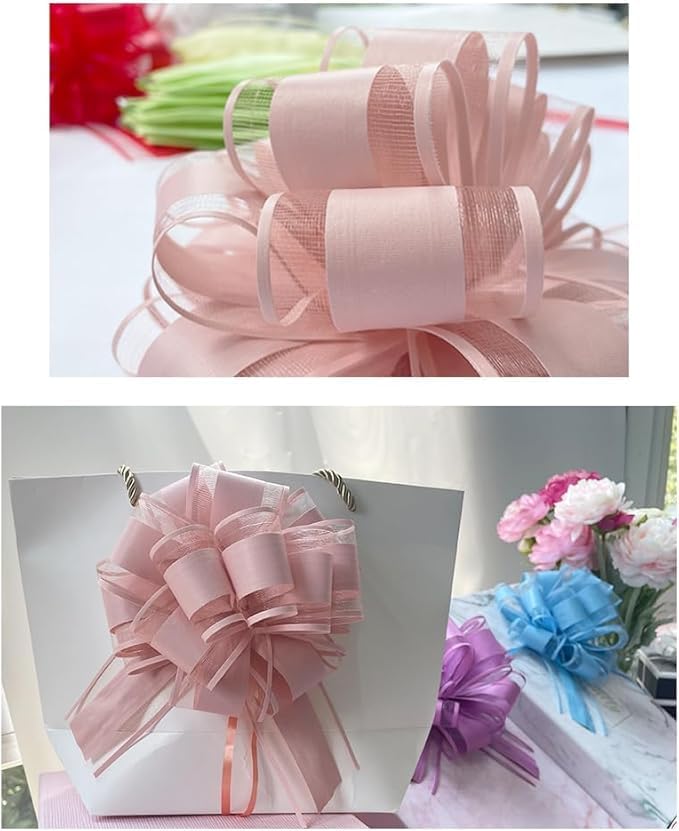6 Pieces Pull Bows,Sky Blue Gift Bow,6 inches,Party Gift Wedding Ribbon Bows for Wrapping Boxes or Flower Decorations,Day Gift Decorations (Sky Blue)