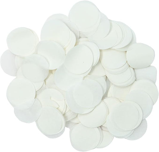 Ultimate Confetti, White Biodegradable Confetti Circles - Flame-Resistant and Slow-Falling Tissue Paper Confetti for Cannon and Launcher use – Best for Celebrations - 1 lb, 16 oz
