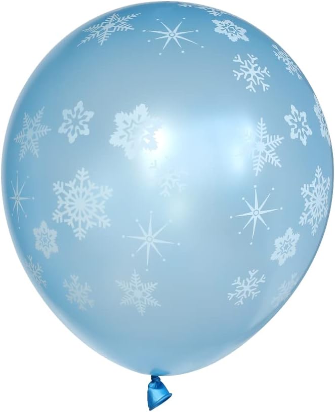 118 Pieces Snowflake Balloon Garland Arch kit-Snowflake Balloon with Silver Blue White Latex Balloons set for Winter Wonderland Holiday Christmas Baby Shower Snow Princess Birthday Party Decorations