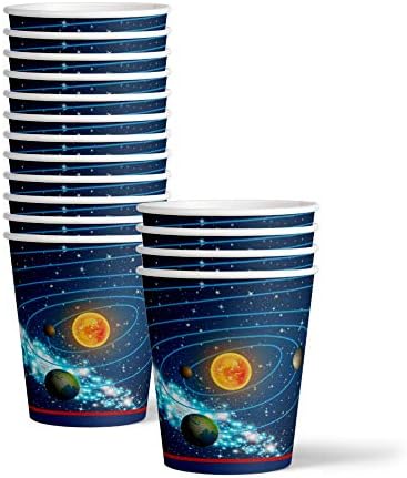 Solar System Outer Space Birthday Party Supplies Set Plates Napkins Cups Tableware Kit for 16