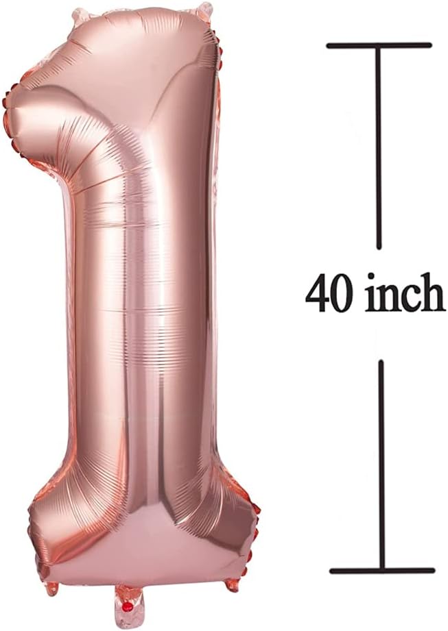 COLORFUL ELVE Rose Gold 18 Number Balloons Big Giant Jumbo Large Number 18 Foil Mylar Balloons for Girl 18th Birthday Party Decorations