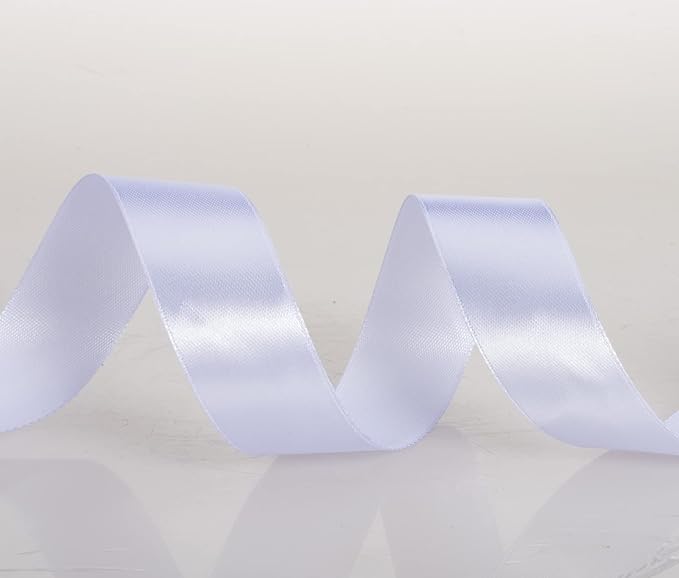 YASEO 1 Inch White Solid Satin Ribbon, 50 Yards Craft Fabric Ribbon for Gift Wrapping Floral Bouquets Wedding Party Decoration