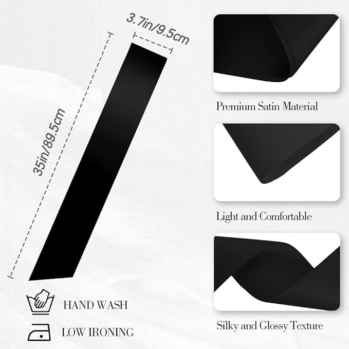4Pcs Black Blank DIY Sash for Prom Queen, Homecoming, Pageant, Senior Sash, Christmas, Party - Satin Sashes for Graduation, Birthday, Halloween Bachelorette Party, Black Blank Sashes with Safety Pin