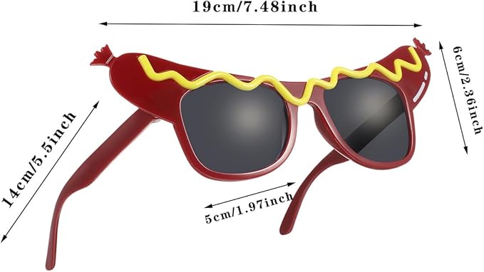 2Pcs Hot Dog Eyeglasses Funny Sunglasses Halloween Dance Party Makeup Glasses Summer Dress Up Decorative Eyewears