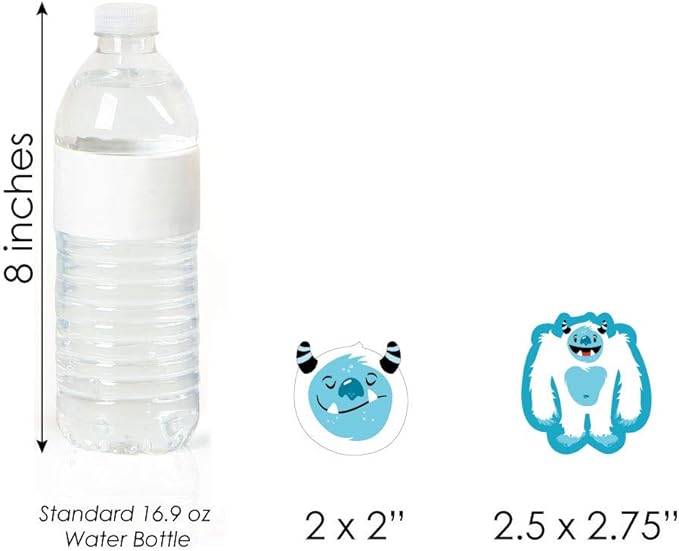 Big Dot of Happiness Yeti to Party - Dessert Cupcake Toppers - Abominable Snowman Party or Birthday Party Clear Treat Picks - Set of 24