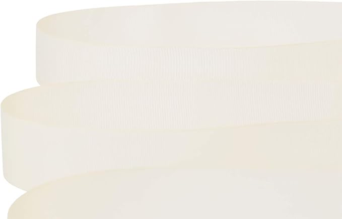 Ribbonitlux 1.5" Wide Solid Grosgrain Ribbon 25 Yards (810-Ivory）, Set for Gift Wrapping, Party Decor, Sewing Applications, Wedding and Craft