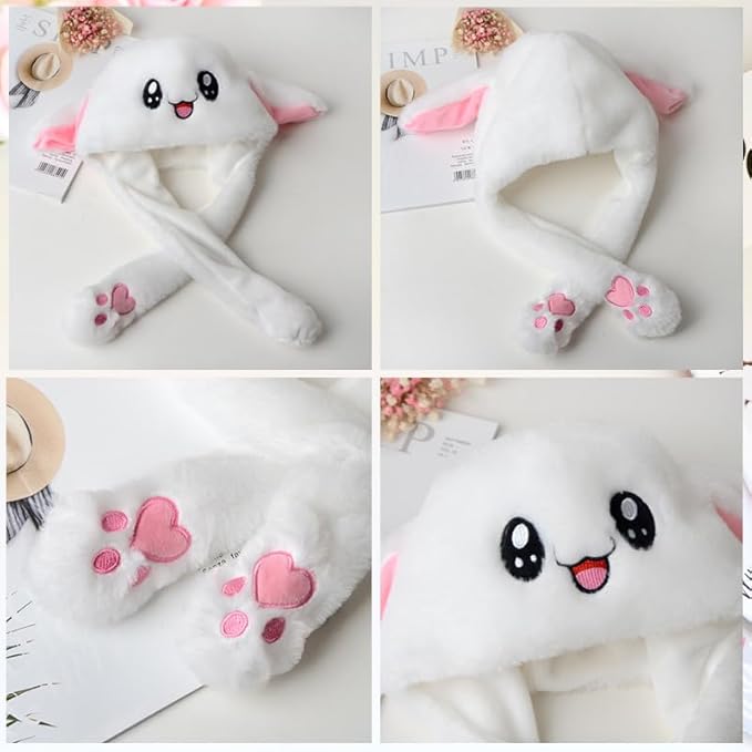 LYLPYHDP Bunny Hat, Funny Plush Bunny Hats, Plush Christmas Rabbit Hat, Party Cosplay Cute Animal Hats.