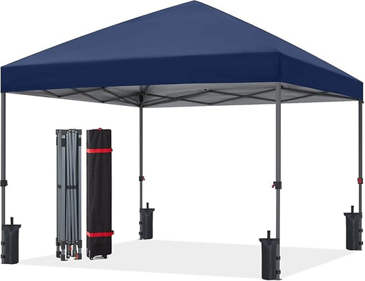 ABCCANOPY Pop Up Canopy - Outdoor Patio Portable Canopy Tent Heavy Duty for Backyard and Deck with 4 Sandbags(Navy Blue, 8x8)