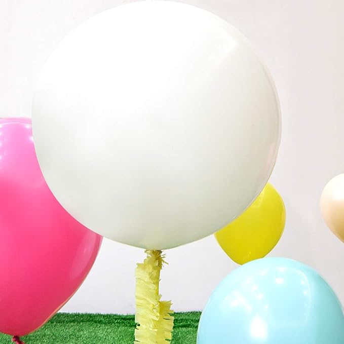36 Inch Giant Latex Balloons, Standard White Round Balloons for Birthdays Weddings Receptions Festival Party Decoration, Pack of 10 Pcs