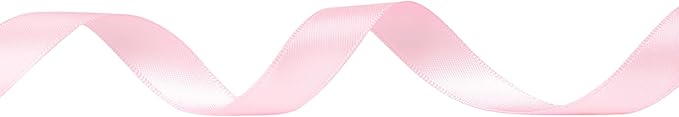 Ribbli Double Faced Light Pink Satin Ribbon,1/2” x Continuous 25 Yards,Use for Bows Bouquet,Gift Wrapping,Baby Shower,Floral Arrangement