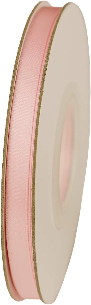 ITIsparkle 1/4" Inch Double Faced Satin Ribbon 50 Yards-Roll Set for Gift Wrapping Scrap Books Party Favor Hair Braids Baby Shower Decoration Floral Arrangement Craft Supplies, Light Pink Ribbon