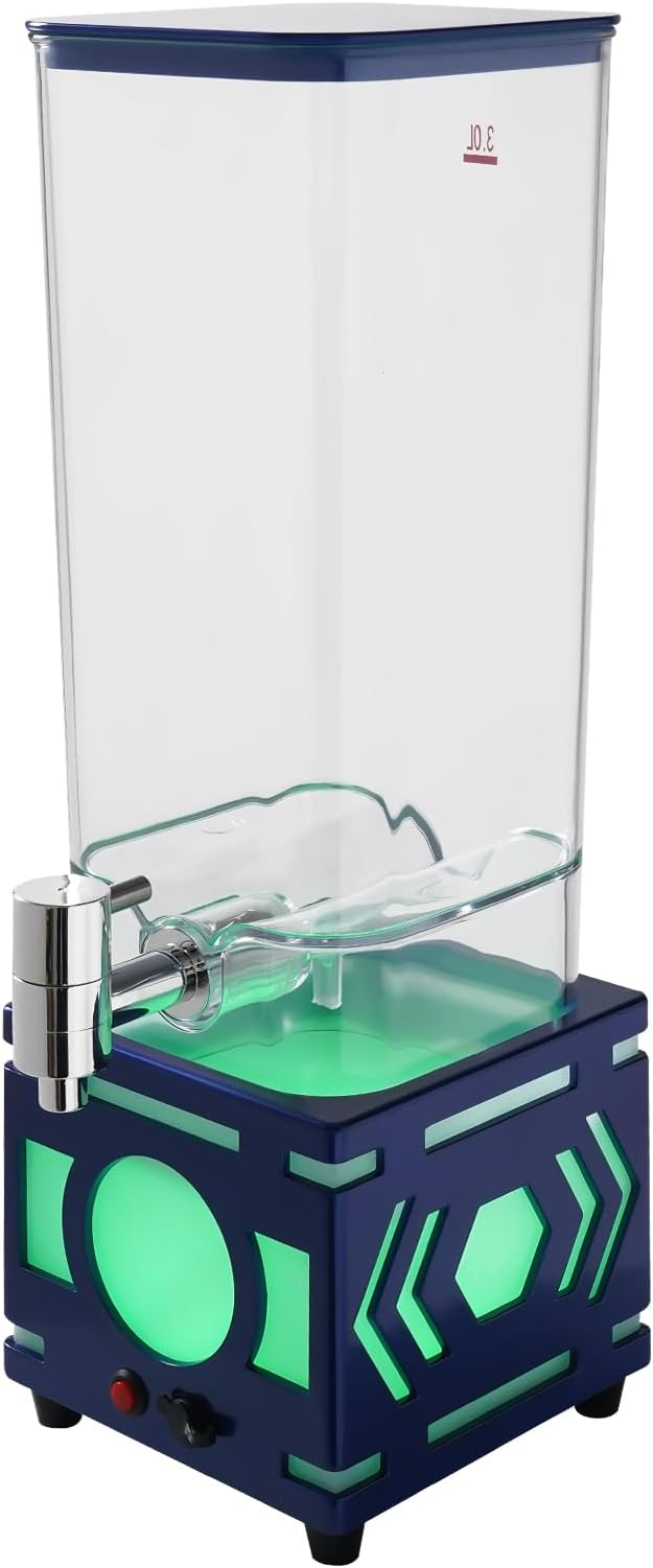 0.79 Gallon Beverage Dispenser With Stand,Single Tank Water Ice Tea Beer Margarita Juice Drink Dispenser with LED Lights,Plastic Clear Water Jar Dispenser with Spigot for Home Bar Parties (Dark Blue)