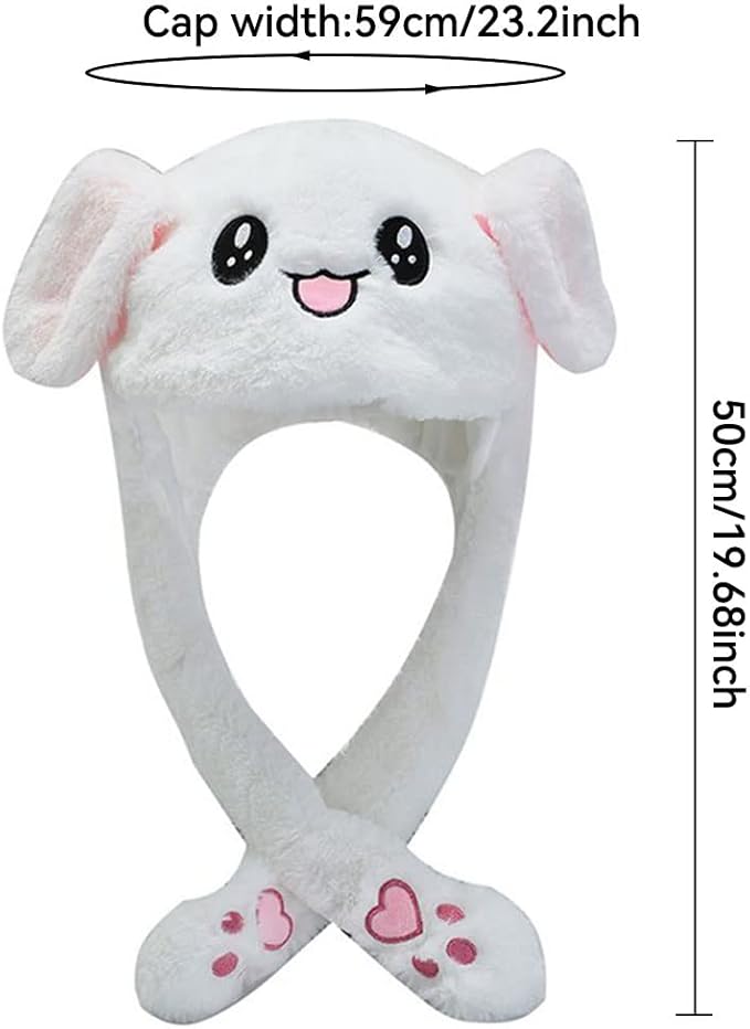 umbresen Bunny Hat Ear Moving Jumping Rabbit Hat Funny Plush Cap for Kids