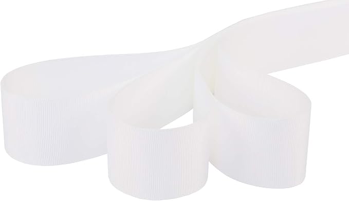 Ribbonitlux 1.5" Wide Solid Grosgrain Ribbon 25 Yards (029-White）, Set for Gift Wrapping, Party Decor, Sewing Applications, Wedding and Craft