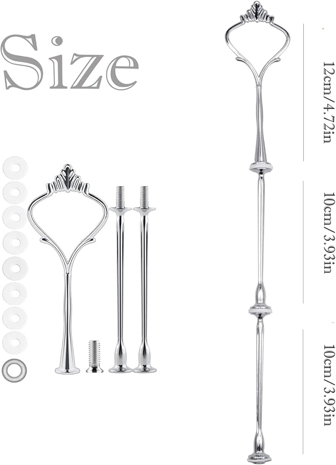 6 Sets Cake Tray Stand Handle, BetterJonny 3 Tier Cake Stand Fittings Hardware Holder for Wedding and Party Making Resin Cupcake Dessert Platter Stand