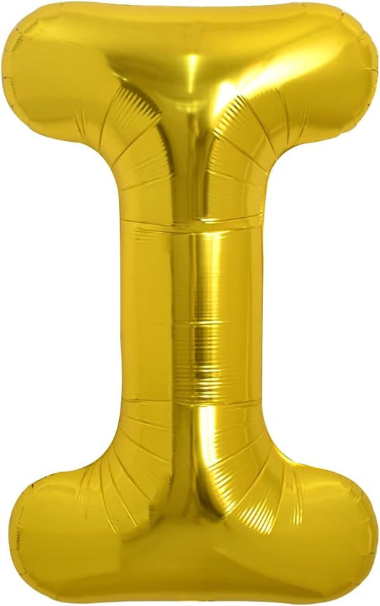 TONIFUL 40 Inch Large Gold Letter I Balloons - Helium Filled, Foil Mylar Big Balloons for 2026 New Year Eve Graduation Wedding Baby Shower Birthday Party & Anniversary Decorations