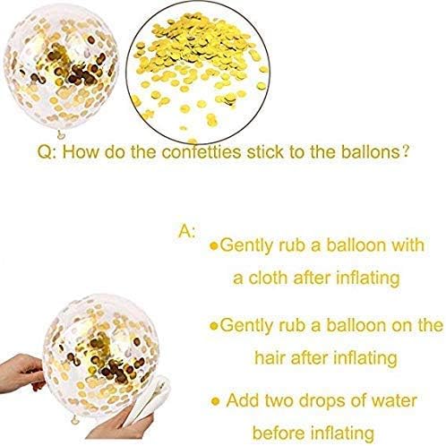 Multicolor Confetti Balloons - Latex Balloons 12 Inch Clear Balloons with Confetti Inside Wedding Birthday Baby Shower Christmas Party Supplies Decorations 32 Pcs