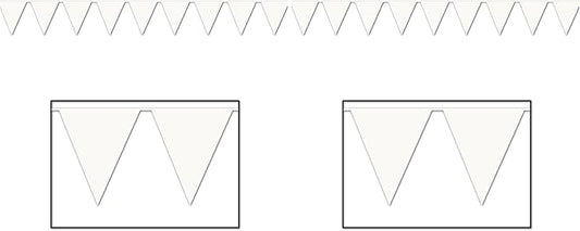 Indoor/Outdoor Pennant Banner (white) Party Accessory (1 count) (1/Pkg) (Pack of 2)