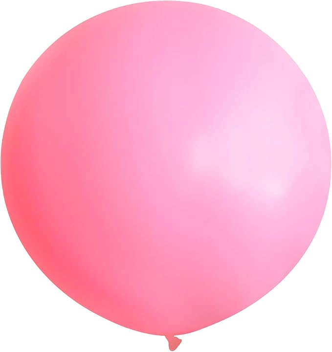 36 Inch Giant Latex Balloons, Standard Pink Round Balloons for Birthdays Weddings Receptions Festival Party Decoration, Pack of 5 Pcs