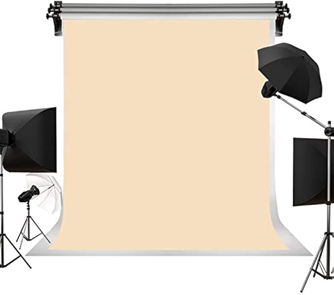 Kate 6ftX9ft Solid Beige Backdrop Portrait Photography Background for Photography Studio Children and Headshots Beige Backdrop Background
