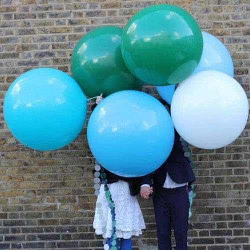 36 Inch Giant Latex Balloons, Standard Green Round Balloons for Birthdays Weddings Receptions Festival Party Decoration, Pack of 5 Pcs
