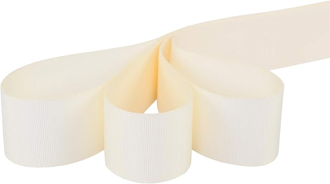 Ribbonitlux 1.5" Wide Solid Grosgrain Ribbon 25 Yards (810-Ivory）, Set for Gift Wrapping, Party Decor, Sewing Applications, Wedding and Craft