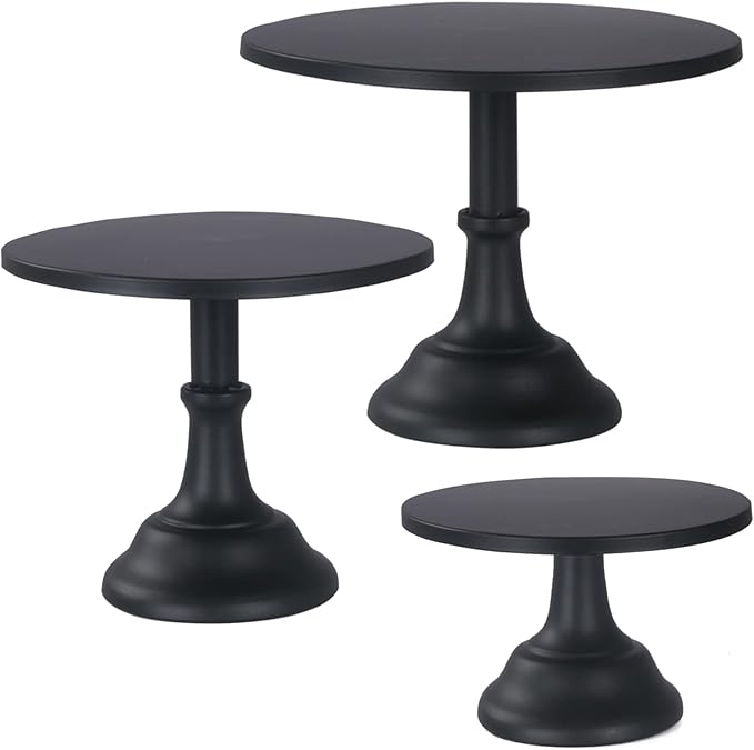 3 Pcs Metal Cake Stand, Cake Pop Stand Set of Disc Diameter 8" 10" 12", Tall Cake Stands for Dessert Table, Perfect Display for Wedding, Graduation Party, Birthday, Baby Shower, Decorations